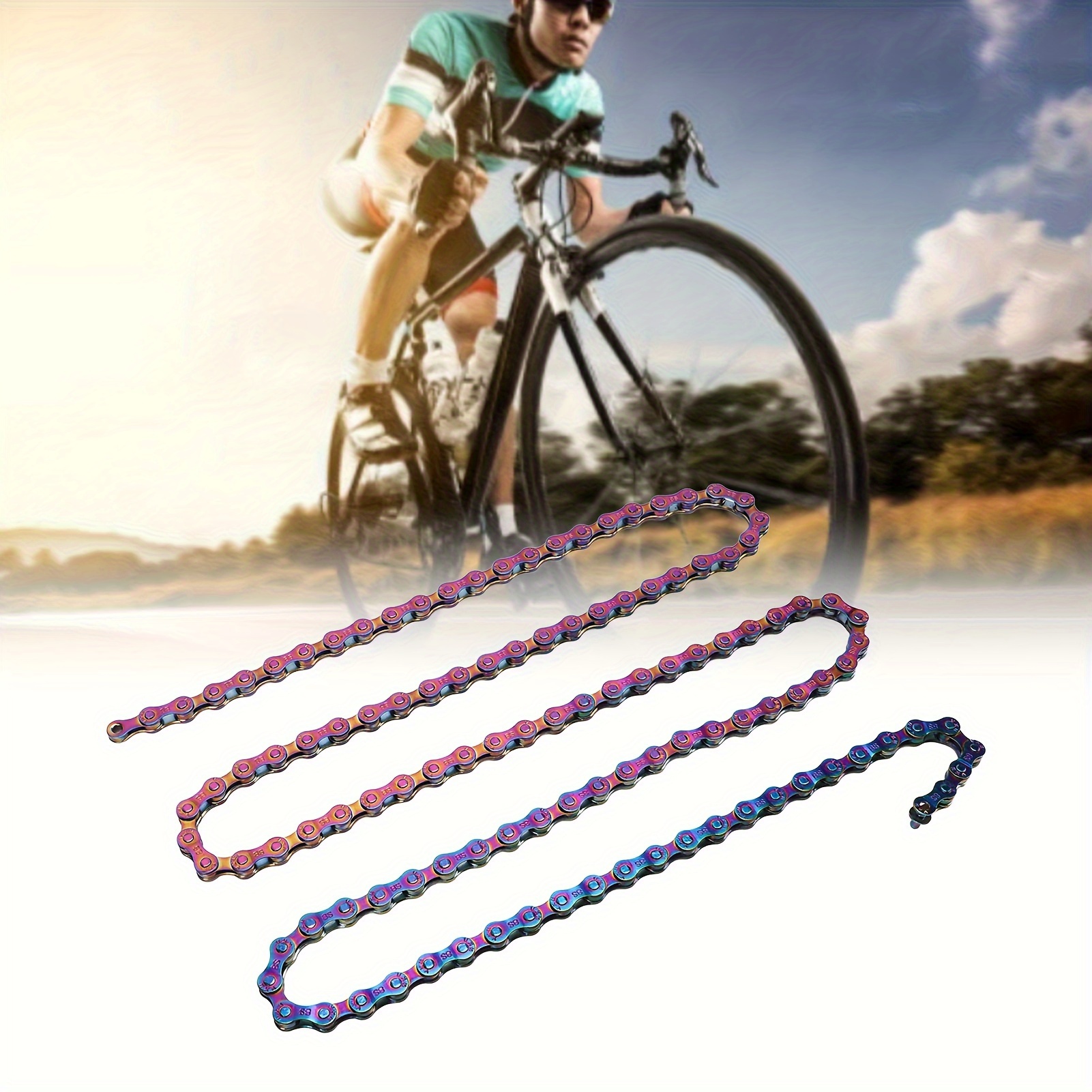 

Bike Chain Rust Proof Sensitive Carbon Steel Electroplating 6 7 8 Chain For Road Mountain Bikes