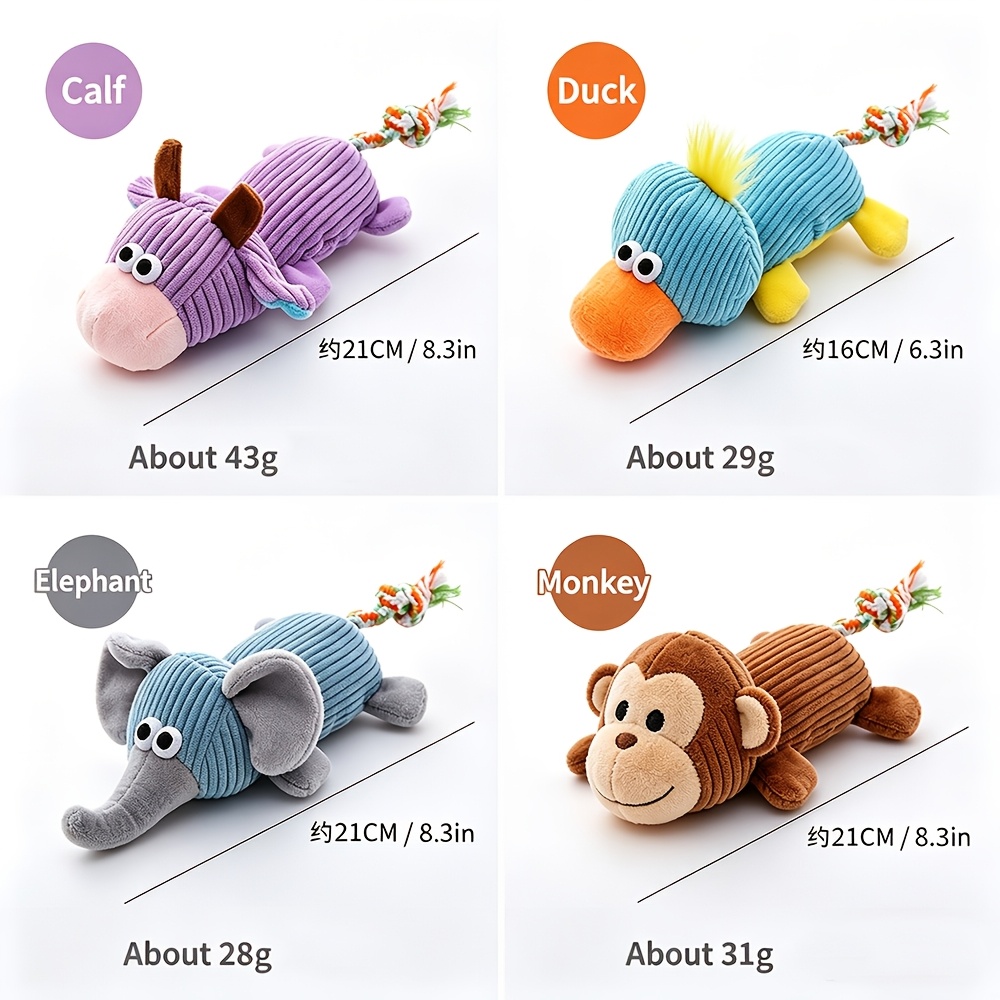 4 styles   elephant   little cow shaped with 2     outdoor interactive dog   plush toy soft corduroy fabric safe and chew resistant pet birthday party holiday gathering   without battery Product details 2