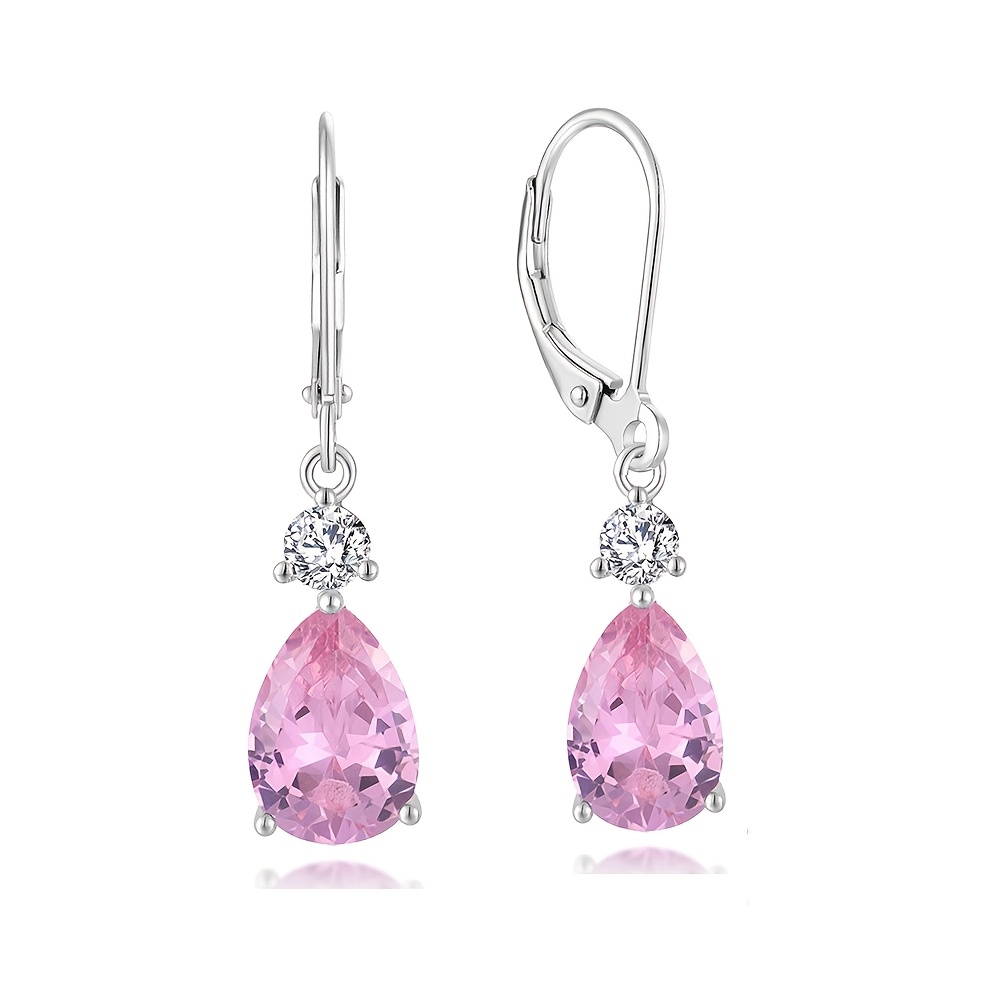 2pc Women's Stylish S925 Zirconia Stud Earrings with Ear Hooks