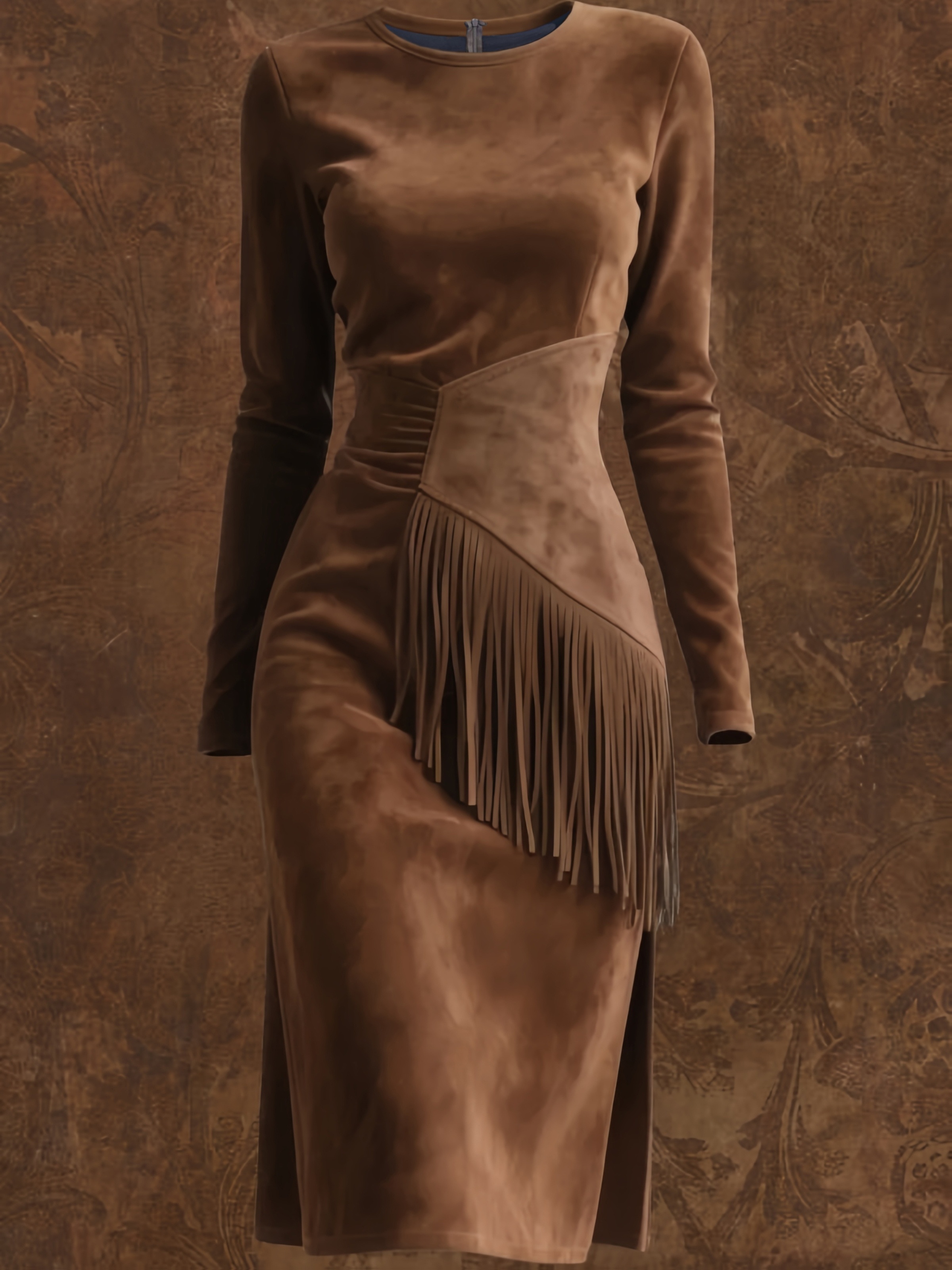 dark brown western dress Tobacco Western Dress main image 1