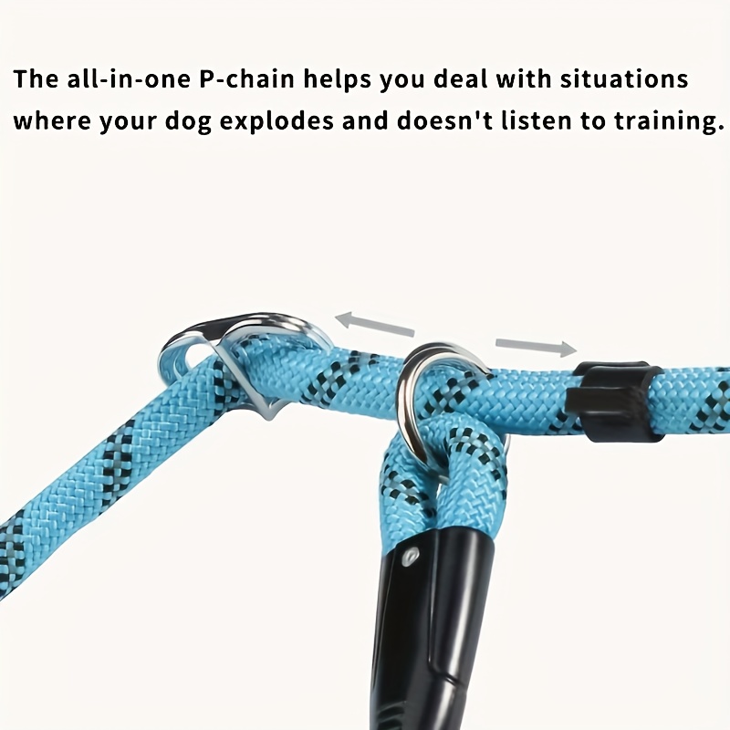 P-Rope Integrated Pet Dog Leash Collar with Adjustable Collar