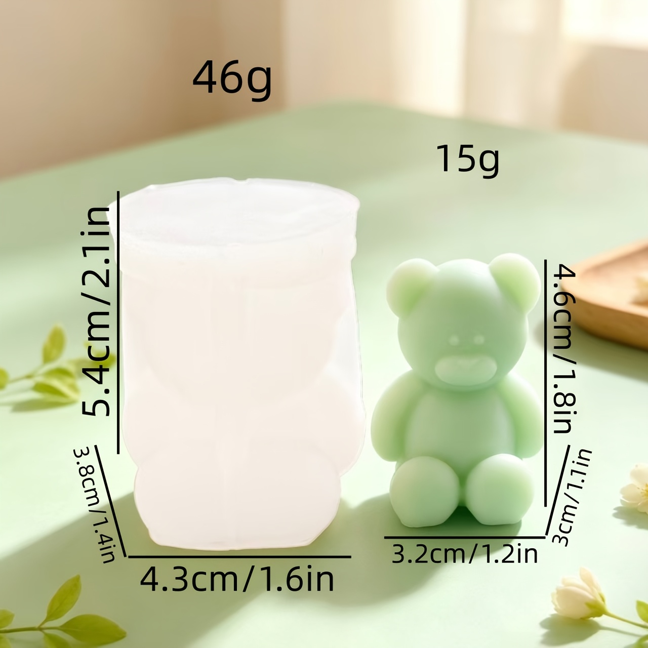 TEMU Stampo in silicone Orso in ginocchio Candela a Aromaterapia Pietra Gesso Stampo in silicone