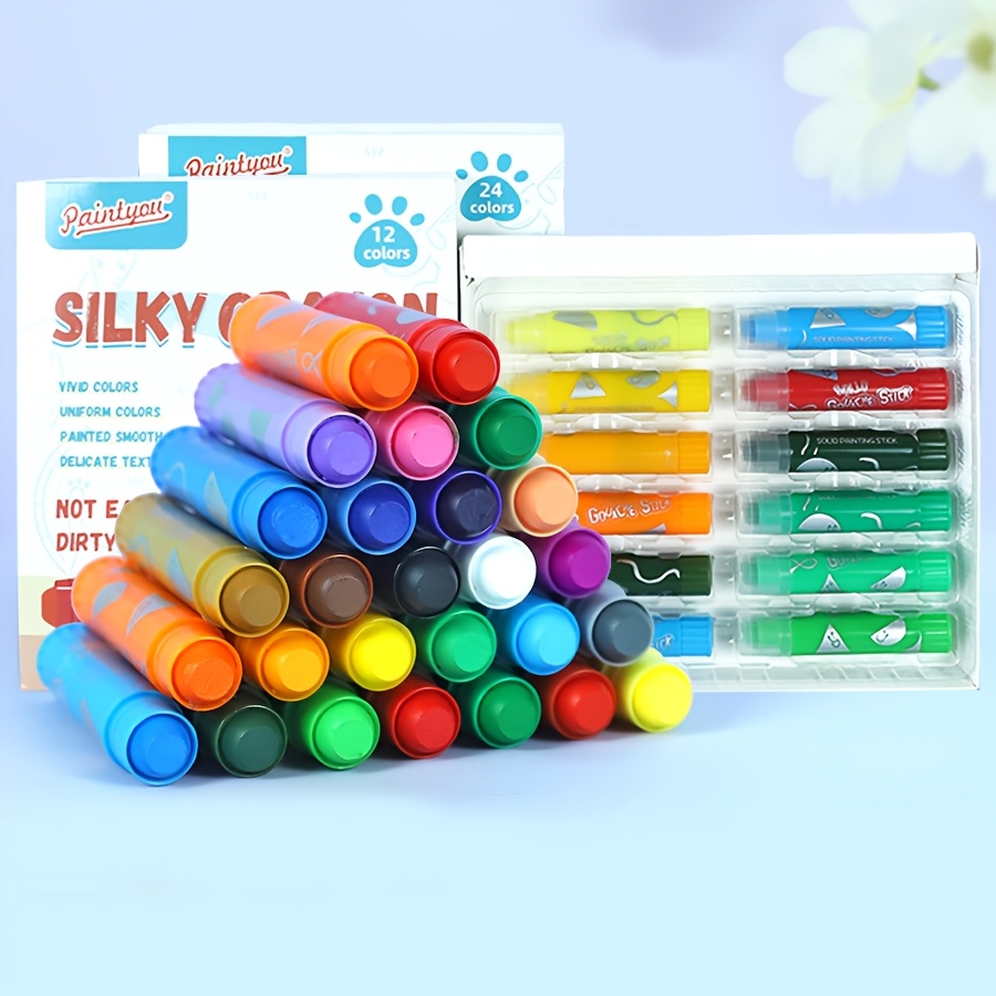 

12/24-color Water-soluble Quick-drying , With Bright Colors, Easy To Clean Without Dirtying Hands, Twist Coloring Sticks, Painting Set.