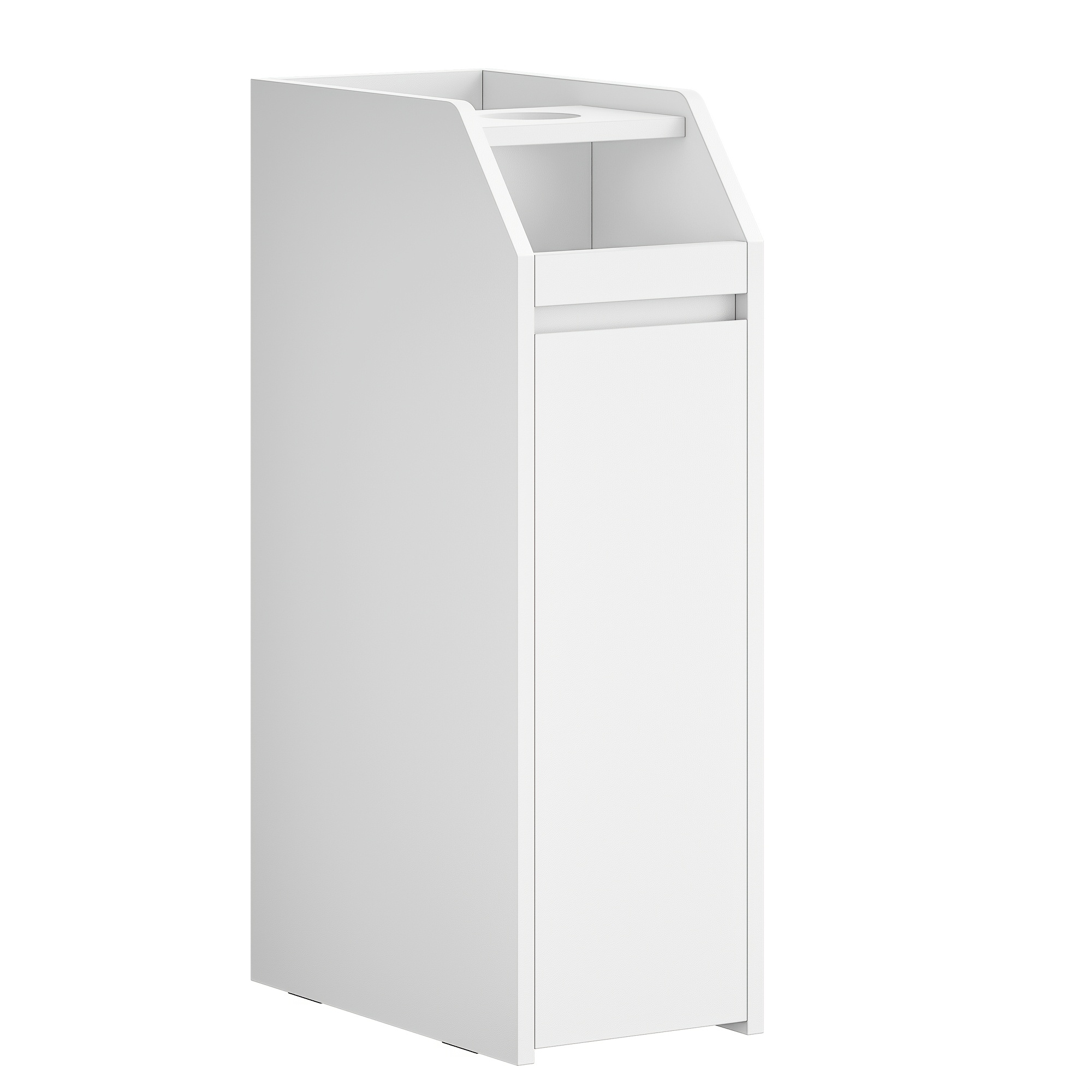 Image of Bathroom Cabinet, Narrow Bathroom Cabinet, Toilet Paper Roll Storage Unit, Toilet Cabinet With Drawer And Wheels, Freestanding Storage Cabinet For Spaces, White, 40 X 19 X 70cm