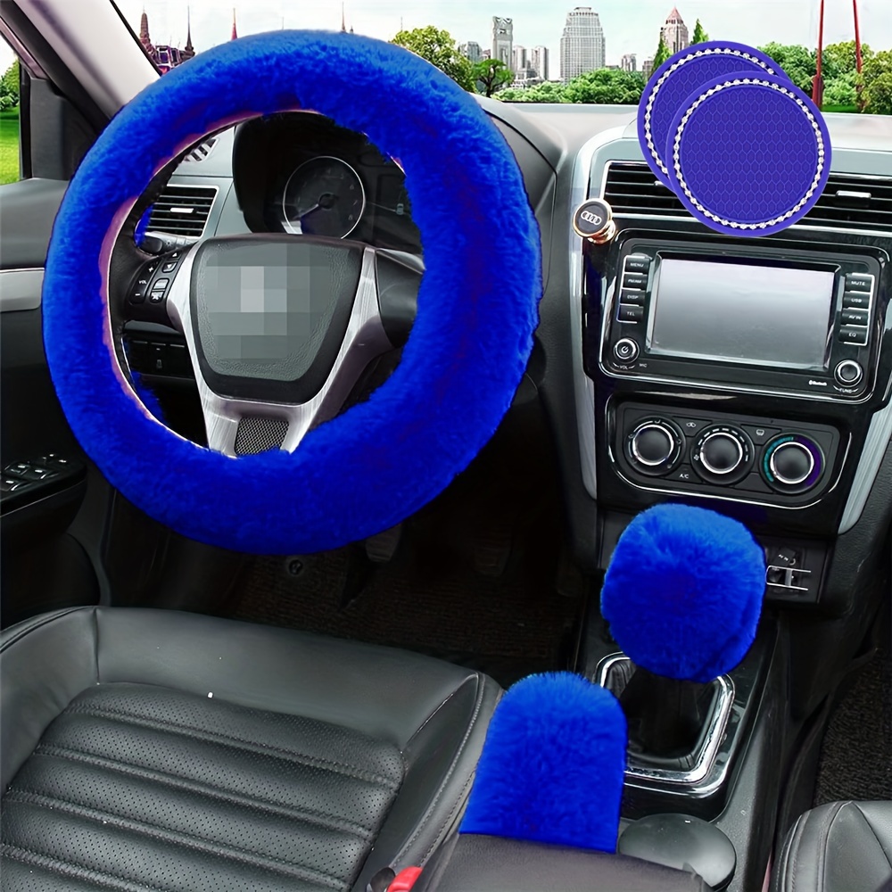 

5pcs Fur Car Set - Steering , & Cup
