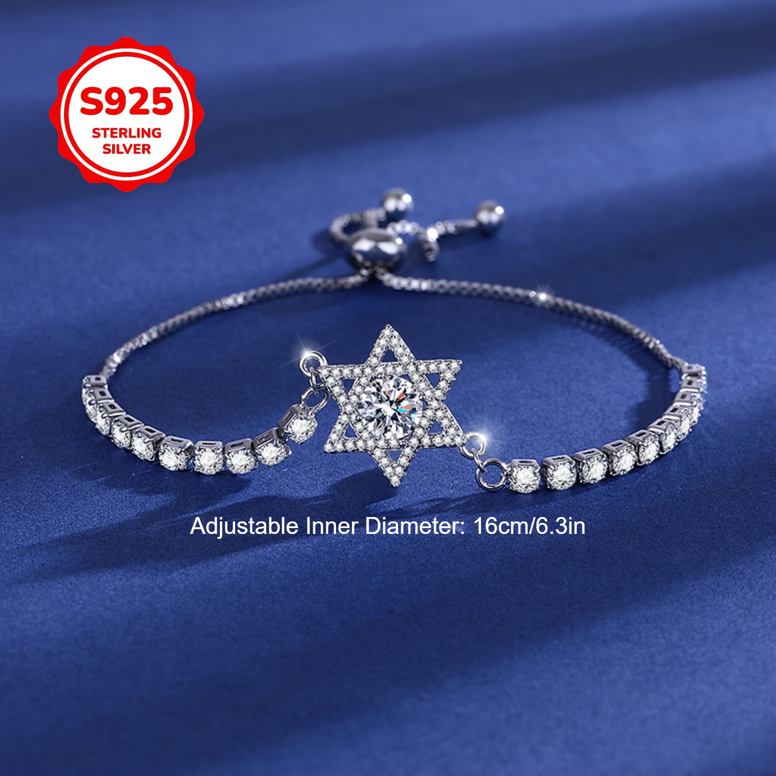 Women's Classic Elegant Hexagonal Star Design S925 Silver Bracelet
