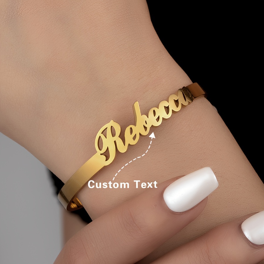 

Customized Letter Name Bangle Simple Personalized Female Gift