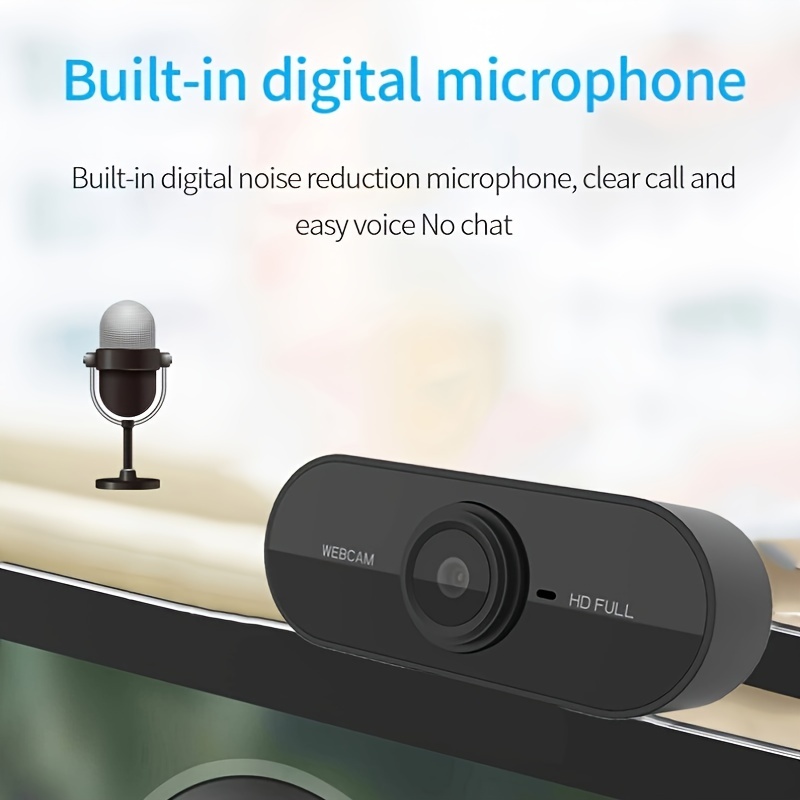 Microfono para Cámara de Computadora, Cámara de Escritorio, Ultra  1080P/2K Full HD, Cámara de Red para Videoconferencias y L