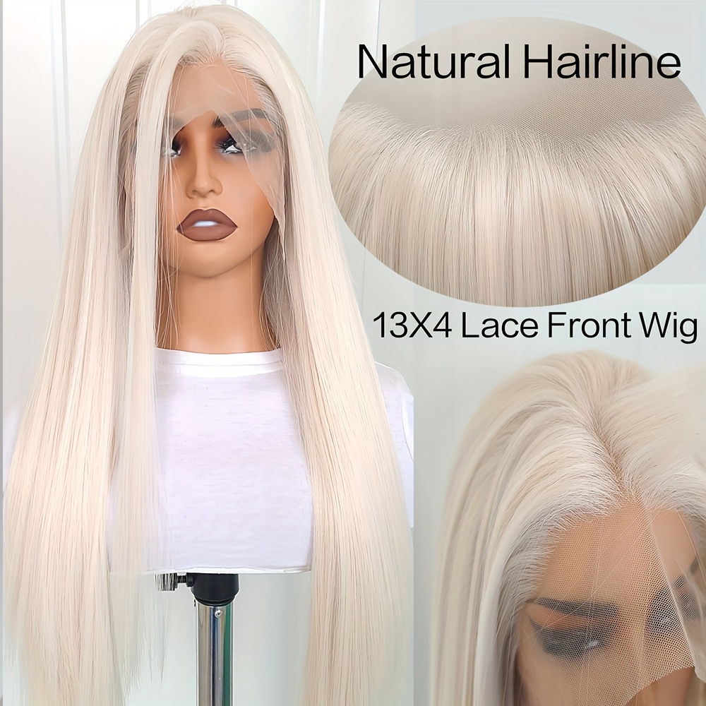 

13x4 Lace Front Synthetic Blonde Wig - Natural Straight Hair, High-quality Heat Resistant Fiber, Suitable For All