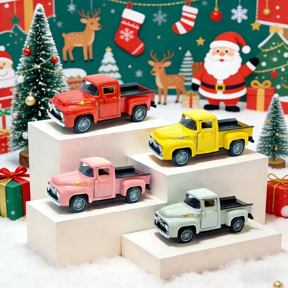 classic pickup truck model 1 38 scale toy car features   stylish   realistic interior manual pull back operation desk ornament made of alloy a collectible gift for boys   car enthusiasts