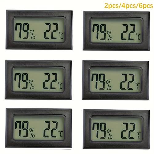 2 4 6pcs mini digital hygrometer gauge indoor thermometer lcd monitor temperature outdoor humidity meter for greenhouse jars incubators guitar case display c