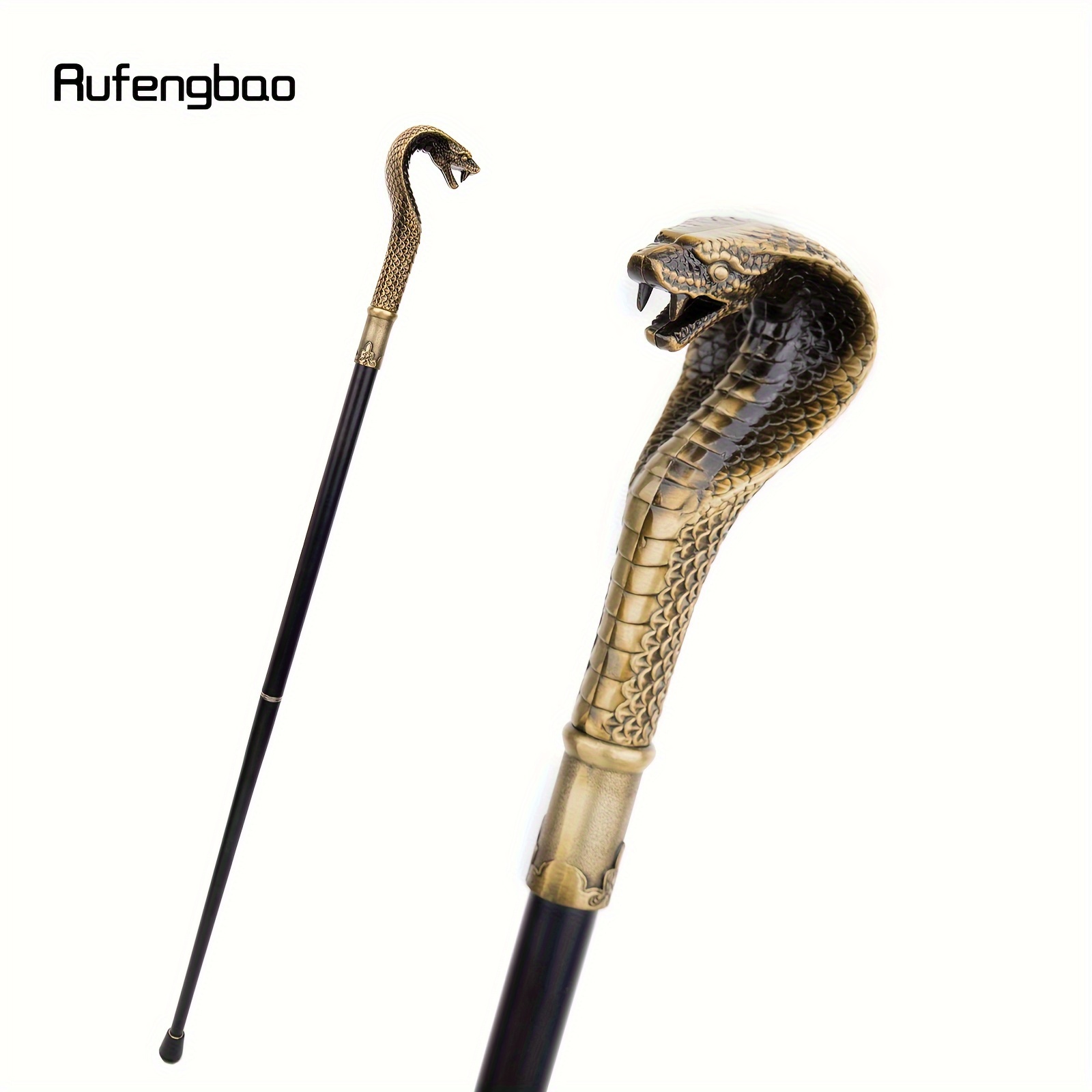 Bronze Luxury Cobra Head Handle Gentleman's Walking Stick For Party  Decorative, Walking Cane Elegant Crosier Knob Stick 93cm/36.61