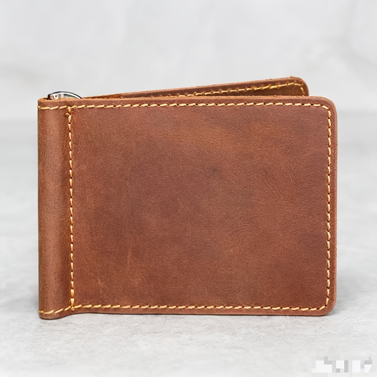 TEMU Leather Minimalist Us Holder Card Case, Vintage Style, Wear-resistant