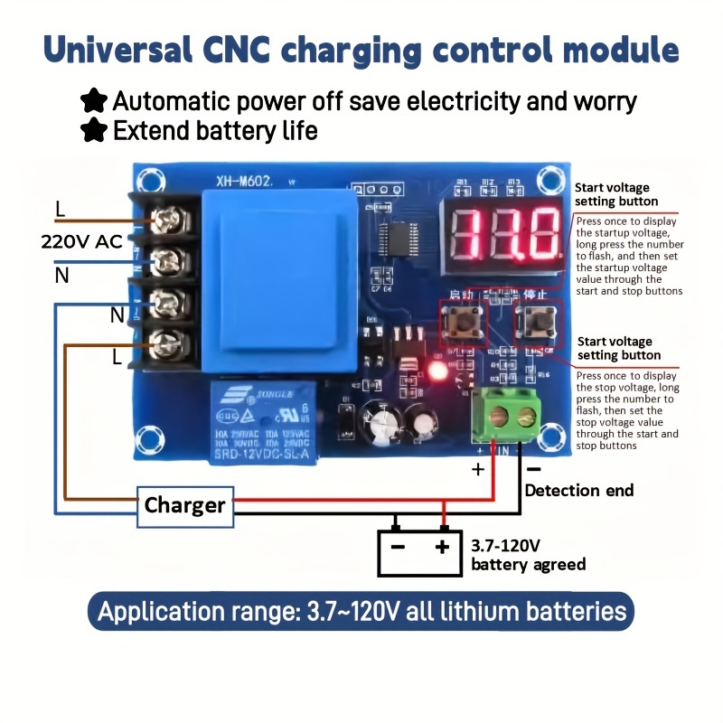 

Xh-m602 Cnc Battery Charger - Switch For 3.7v To 120v, -saving & Long- , No , Detection, Accuracy, Metal