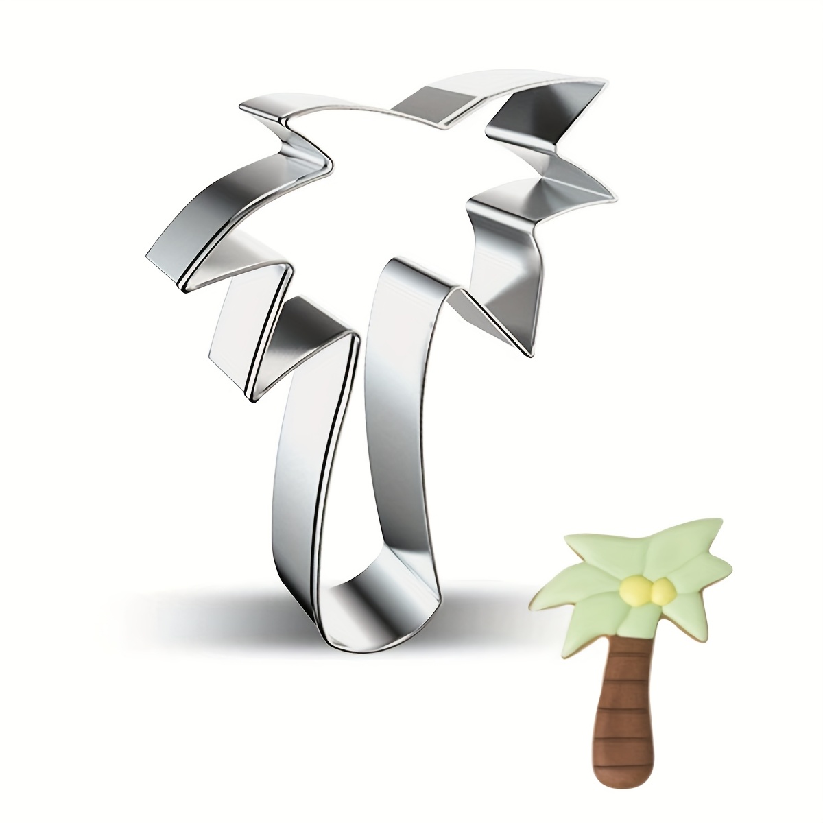 Stainless Steel Palm Tree Cookie Cutter - Tropical Themed Biscuit & Cake Mold For Diy Baking, Durable And , Cookie Cutters For Baking