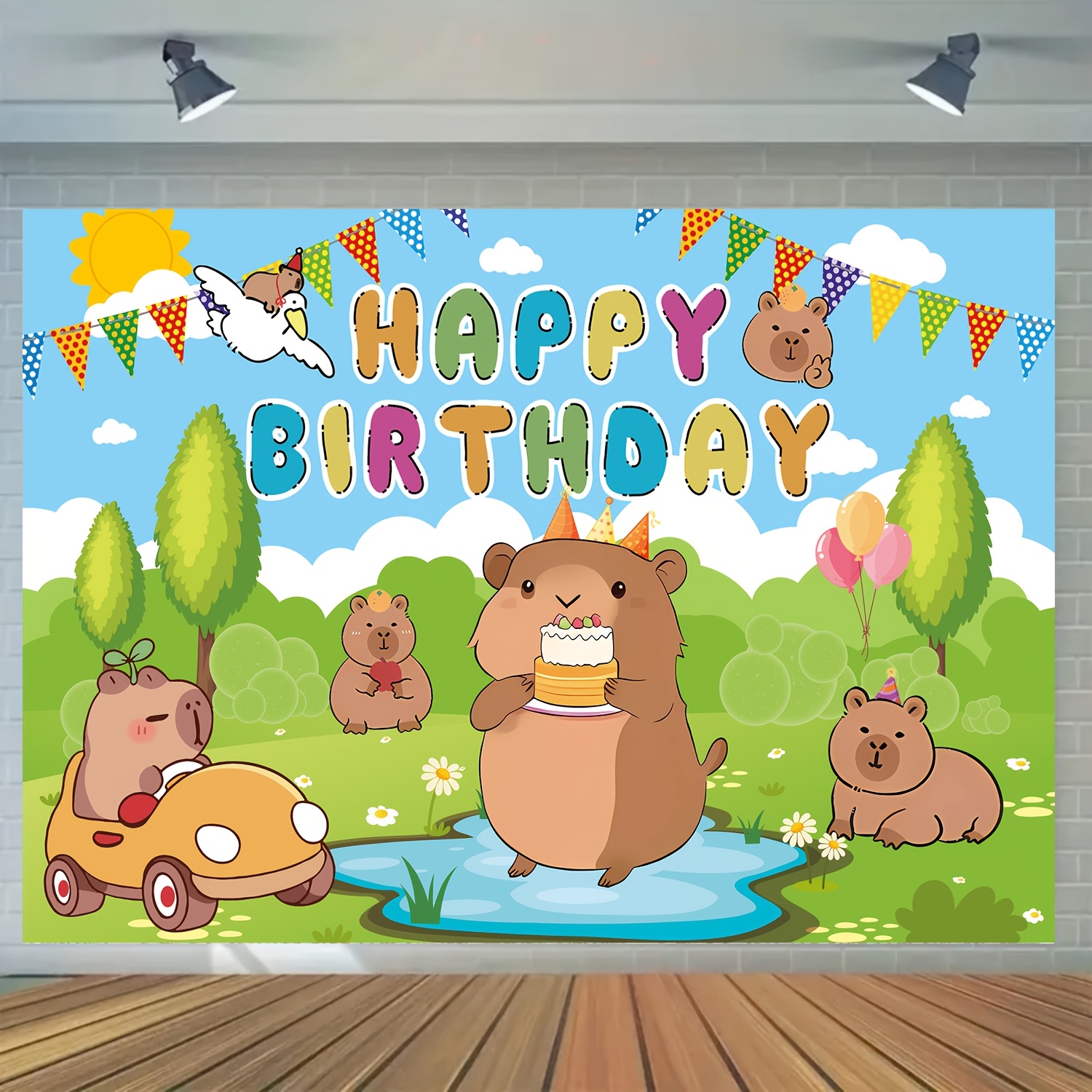 

Capibara Cartoon Birthday Party Backdrop, Vinyl Banner, Capybara Themed Party Decorations, Universal Holiday Birthday Party Supplies, With No Electricity Needed For Birthday Celebration