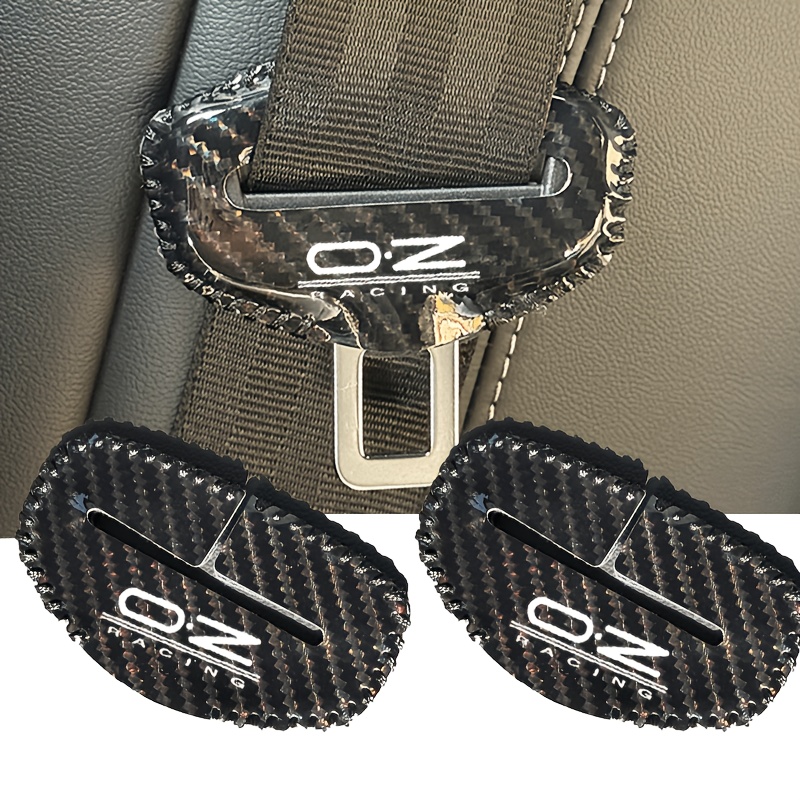 TEMU 2pcs Logo Design - New Glossy Carbon Fiber 26 Years Car Seat Belt Cover, Anti-scratch Protective Cover, Stylish And Durable Interior Additions