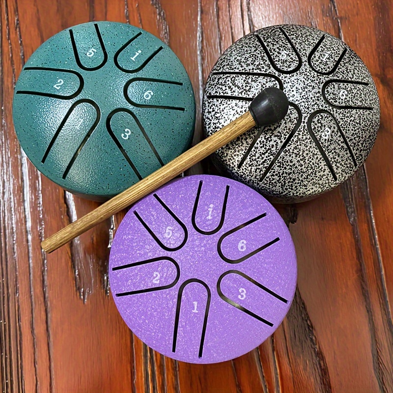3 Inch Tongue Drum Steel 6 Notes Mini Pocket Percussion Drum For Sound  Healing