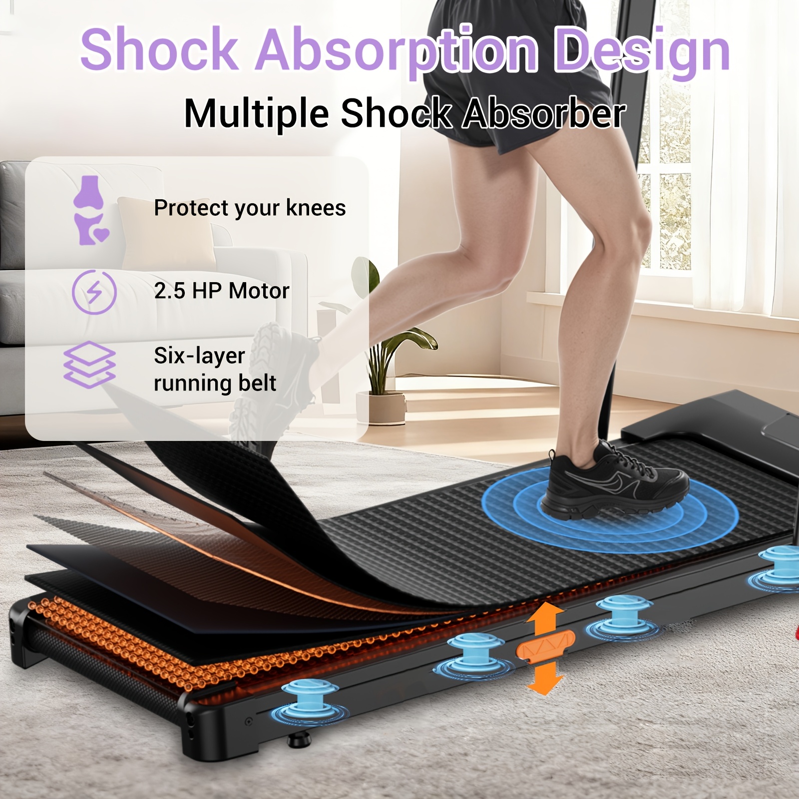 Folding Walking Pad with 14% Incline, 4-in-1 Under Desk Treadmill