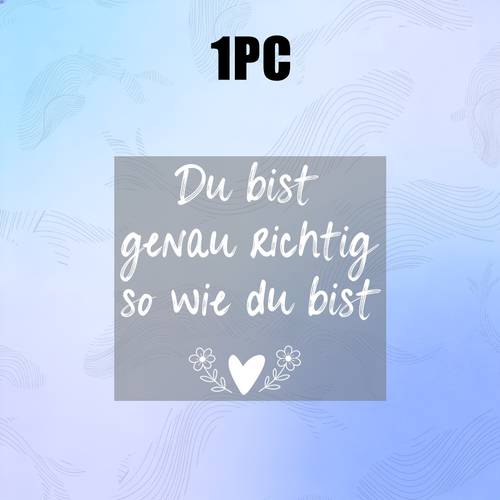 1 pièce autocollant inspirant du bist , so wie du bist, allemande positive, autocollant mural avec accent cœur, pour de meuble-lavabo de salle de bain, porte, fenêtre, pour meilleurs