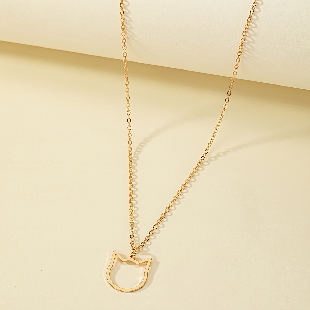 Minimalist Cat Pendant Necklace for Women
