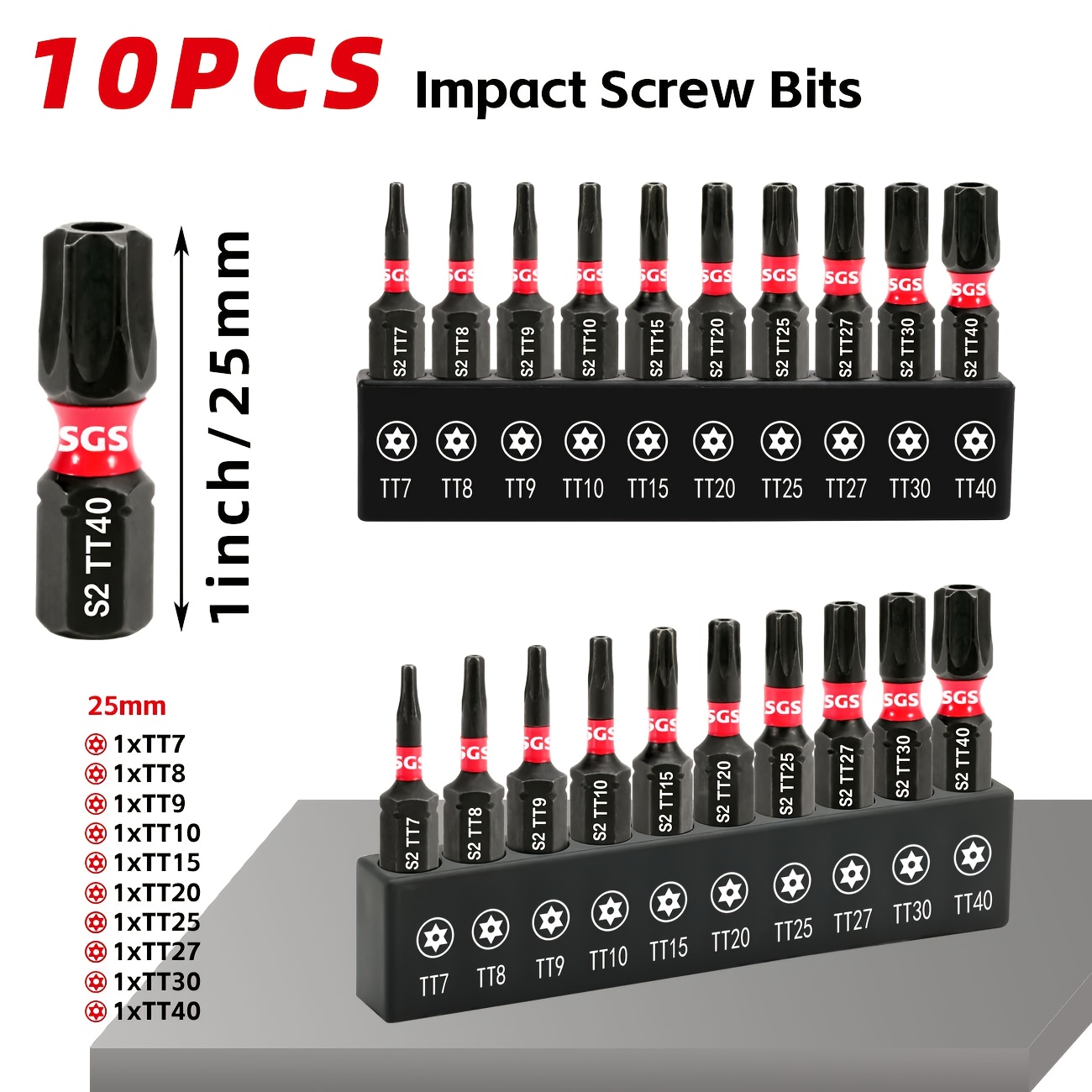 10pcs Security Torx Screwdriver Head For High-torque Applications, Great For Homeowners, Diyers