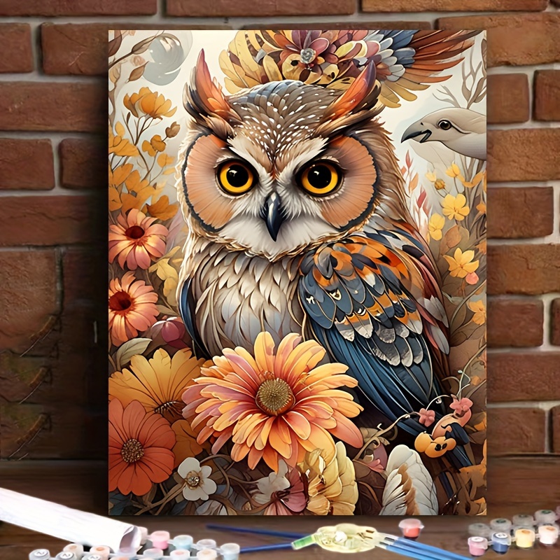 

Diy -by- Kit For Adults - Owl & , 16x20" , Painting Set For Beginners And Hobbyists,