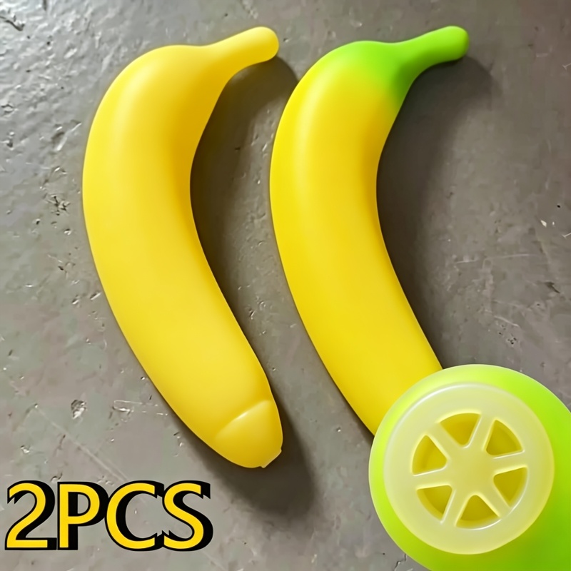 TEMU 2pcs Pet Dog Companion Realistic Sound Banana For Puppies Squishies, Semi- Banana For Puppies, Realistic Sound Banana For Bichon And Teddy,