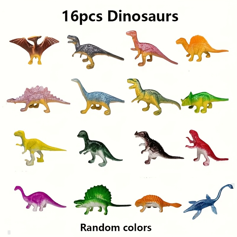 Image of 16pcs Prehistoric Small Dinosaur , Styles, Random Colors, Educational Toys For Cognitive Development, Gifts For Boys And Girls.