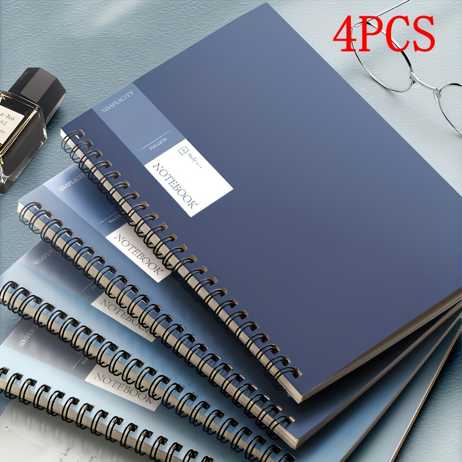TEMU 2pcs/4pcs Cahier Spirale A5 Thème Couverture Souple Double Armature Durable pour Étudiants Bureau Journal Planificateur