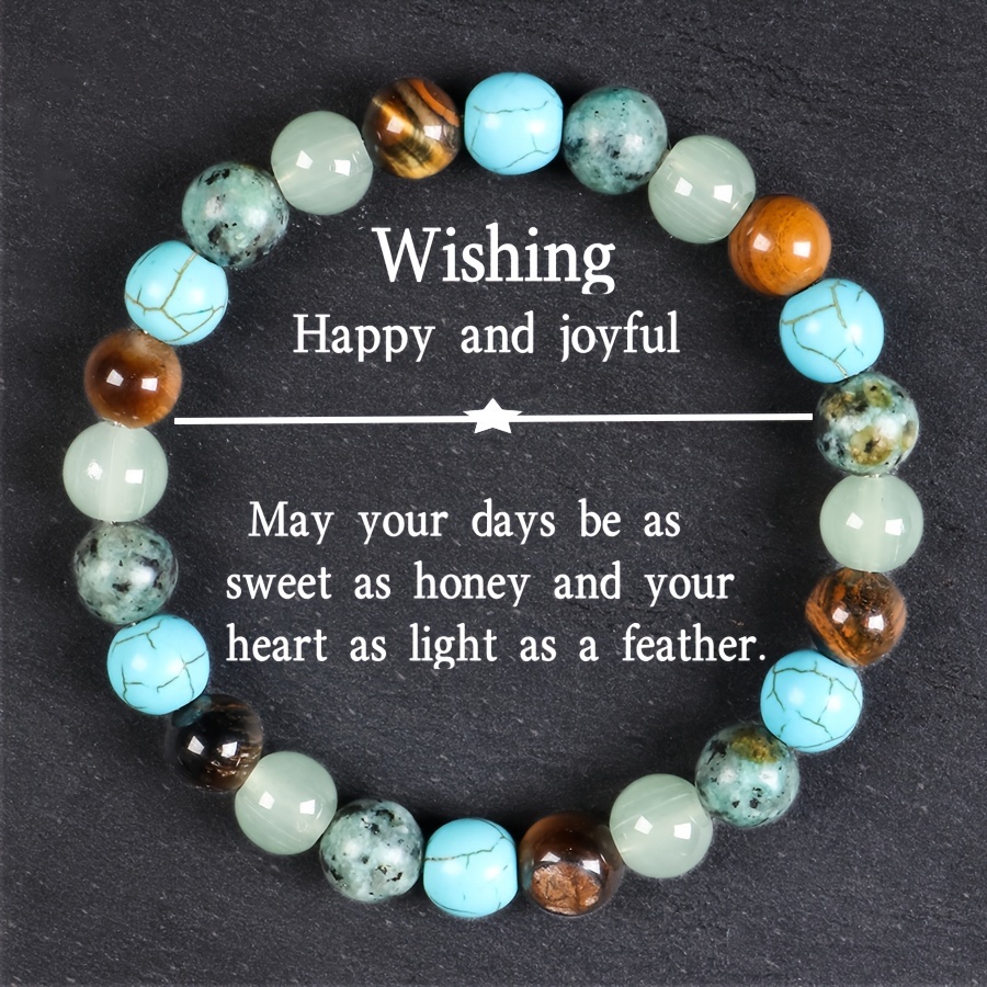 Image of Eye And Aquamarine Wealth Bracelet - A Beaded Bracelet That Attracts And , A Unisex Jewelry Gift
