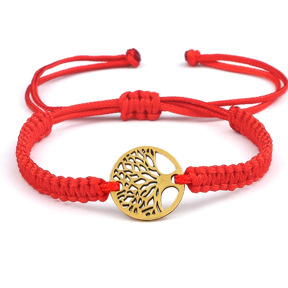 TEMU Pulsera de 1 pieza tejida a del Árbol de con cuerda de nailon y negra para y , joyería, regalo de día