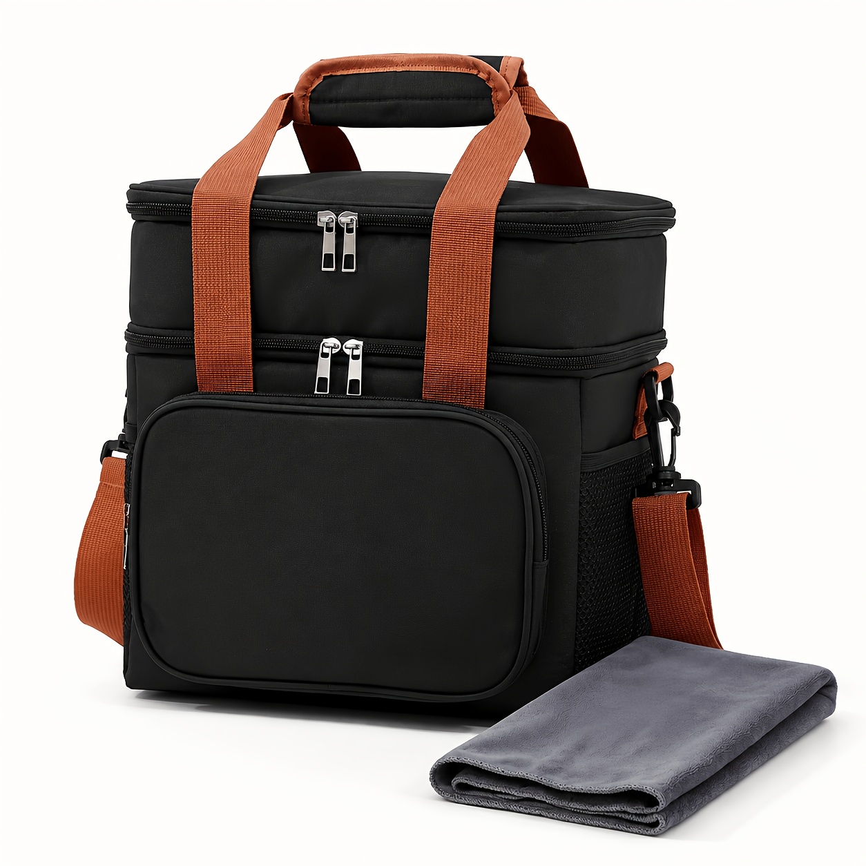 TEMU 2pcs Outdoor Cooler Bag Set, Insulated Bag, Lunch Box Bag, Lunch Bag, Picnic Bag, Outdoor Ice Bag, Large-capacity Crossbody Tote Bento Bag