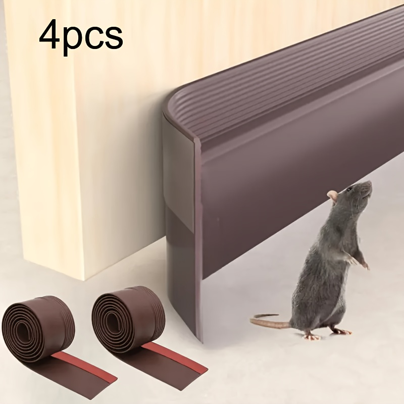 TEMU 4 Rolls Of Self-adhesive Door Bottom Seal Strips - 78 Inch Noise Reduction, Windproof, Insect And Smoke Blocking, Dustproof Plastic , Energy