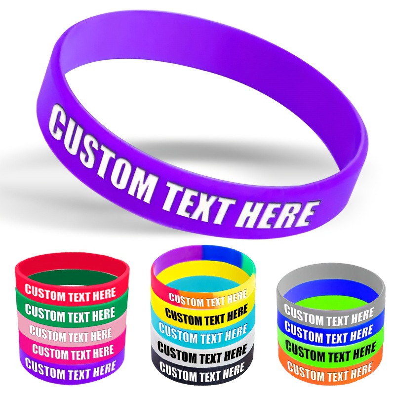 15pcs Custom Silicone Wristbands with Letter Patterns