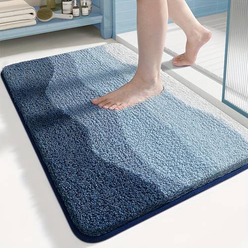 1pc fluffy bath rug bathroom mat bath mat beach pattern easy absorbent premium bathroom rug non slip comfortable bathroom mat for bathroom floor sink bathtub shower room home decor