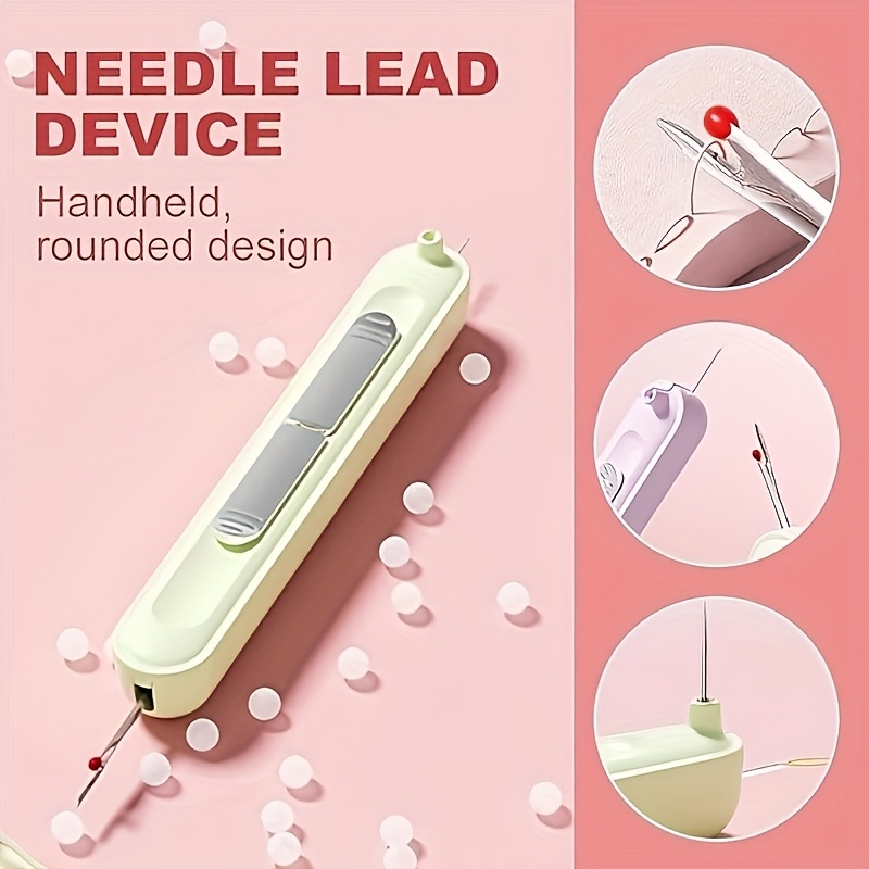 

2-in-1 Cream Thread Remover & Needle - Easy Sewing Tool For Seniors, Hand Sewing Accessory With Built-in