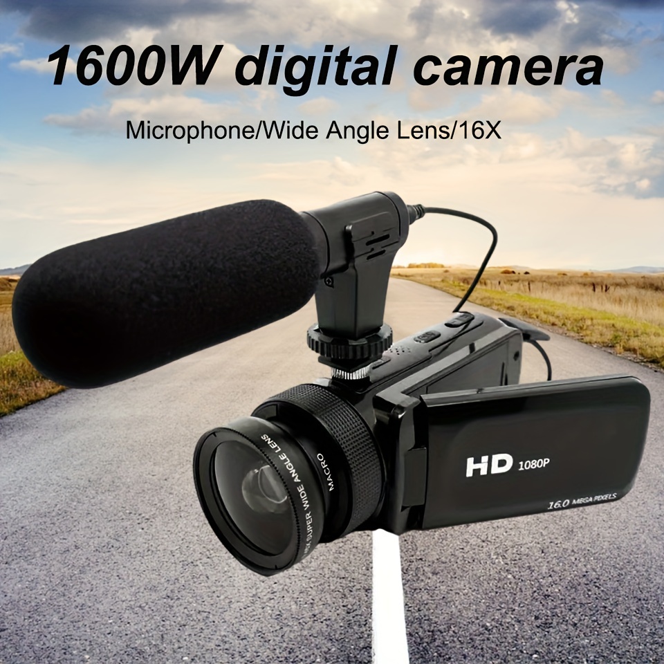  Videocámara de cámara de video DH-90, grabadora de cámara  digital, zoom digital 16X Pantalla de visualización colorida de 2.4  pulgadas Full HD1080P Rotación de 270 grados : Electrónica