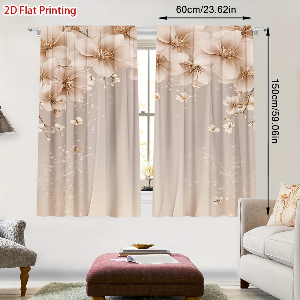 TEMU Tende piatte 2D - Set tende piatte con stampa , semi-oscuranti e design con per bastone, ideali per spazi con Art D矇co, inclusi e bagni. tende a