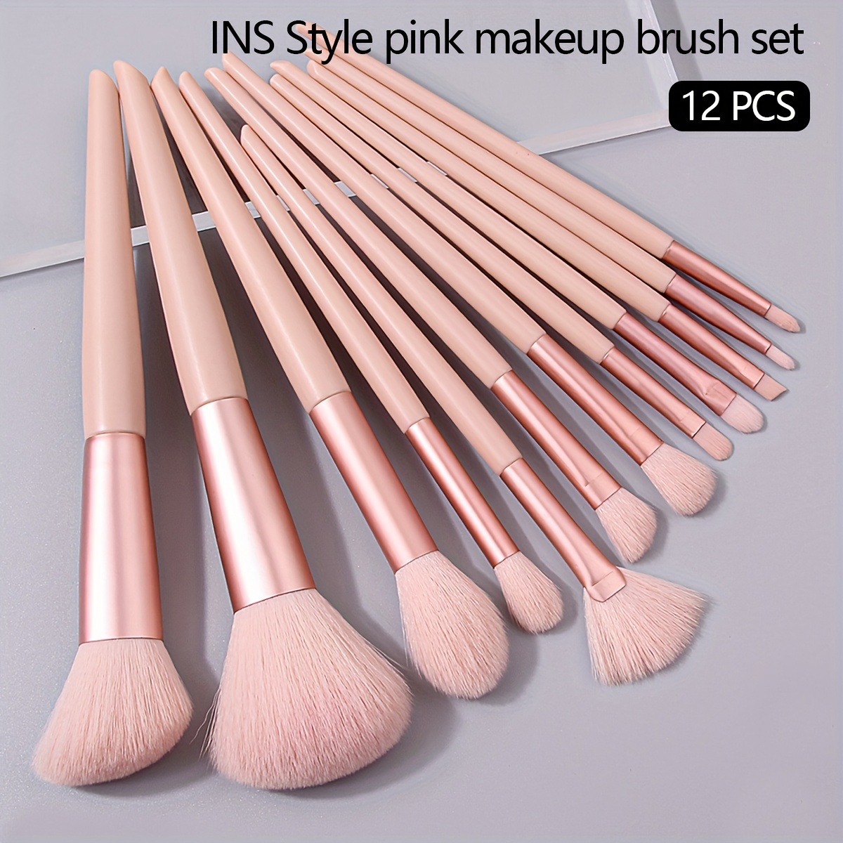 Kosmetikbürsten-Set 12-teilig – Synthetische Borsten, Inkl. Reisebeutel, Für Professionelles Make-up