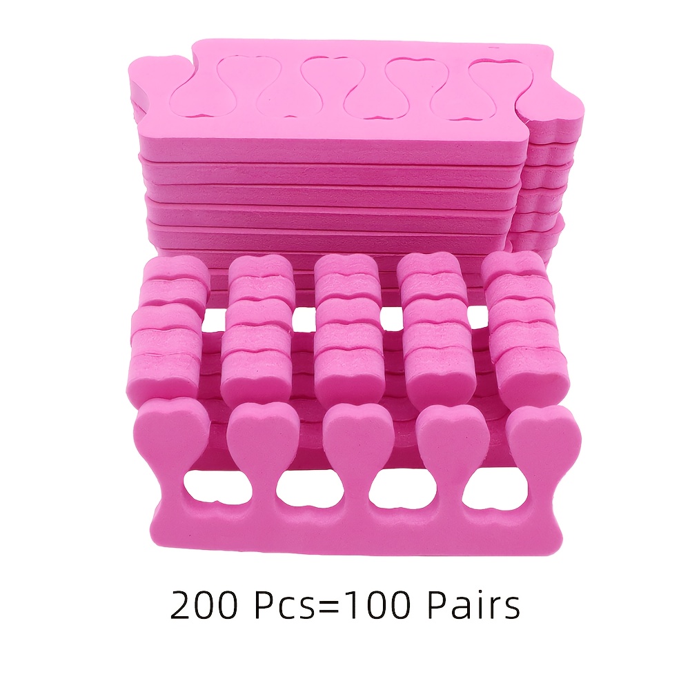 TEMU 200 stuks zachte spons vinger-teen-scheiders voor nagellak, voetverzorging, teen-scheiders, manicure-oefening, voetsteunen,