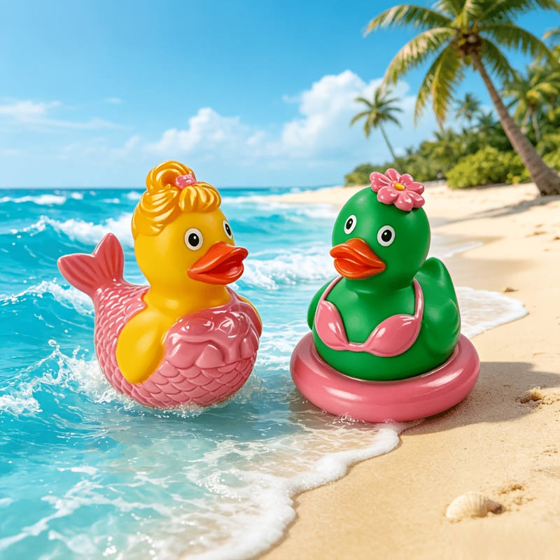 TEMU 2 stuks Hawaiiaanse Zomer Eend Decoratie Ornamenten PVC Materiaal, Geschikt voor Huis Desktop Decoratie Ornamenten Kantoor Desktop Decoratie