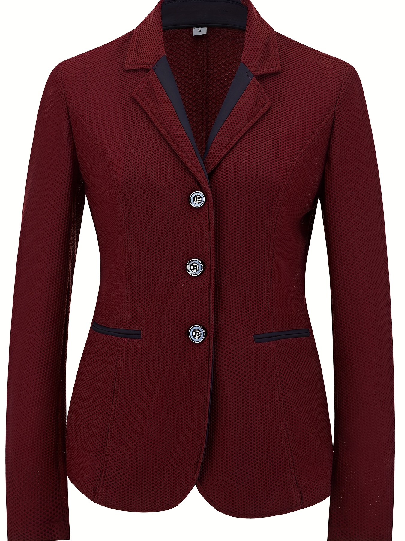 Elegant Women's Equestrian Jacket Breathable, Lightweight Stretchy Mesh  Fabric, Long Sleeve, Button-Up Riding Coat for Spring/Summer