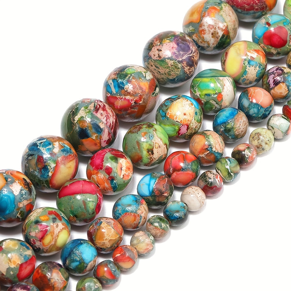 

Emperor Jasper Natural Stone Beads - Green Sea Sediment Round Beads For Diy Jewelry Making, Bracelets, Necklaces, Earrings - 4/6/8/10mm Sizes Available