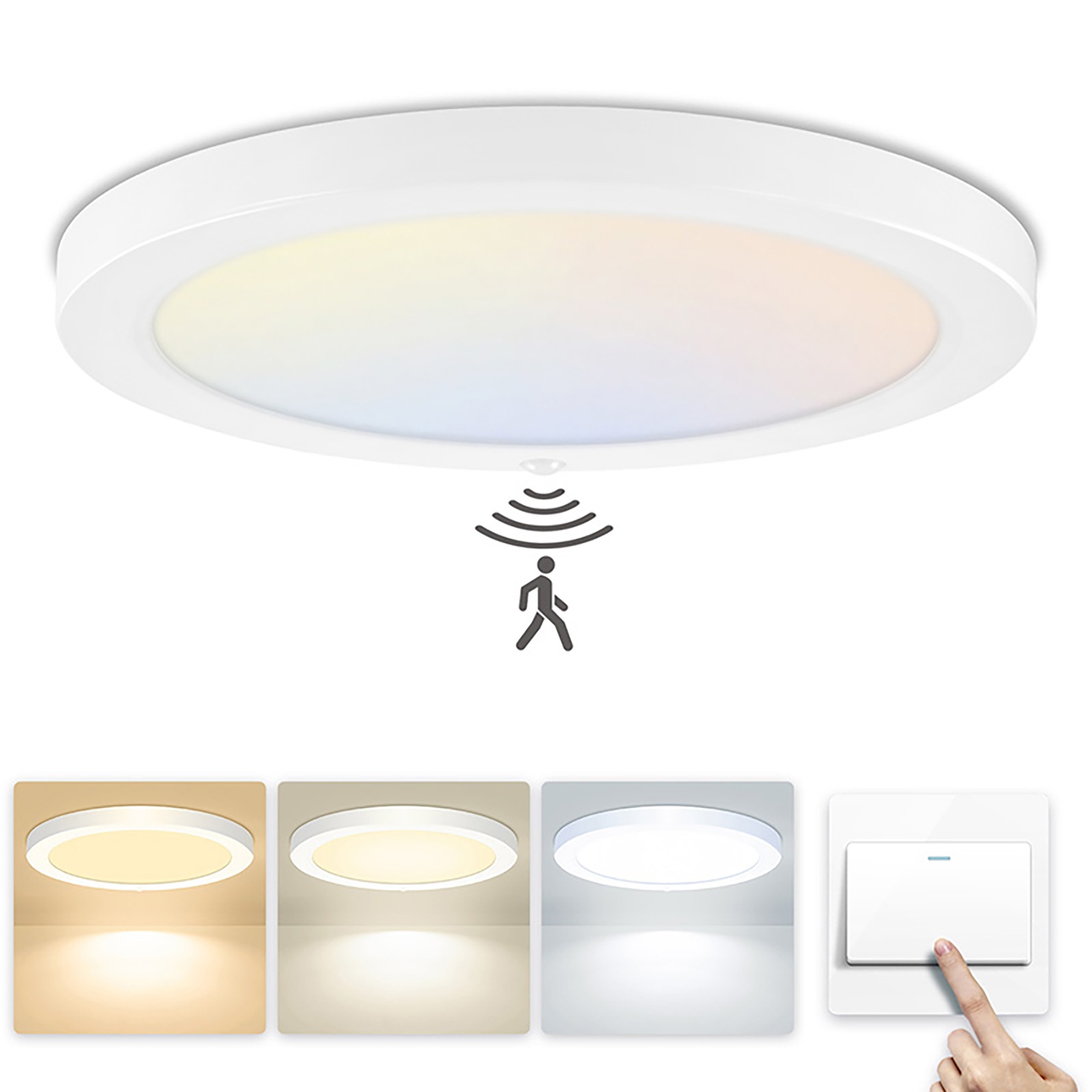 12W Ceiling Light Panel with Human Body Sensor