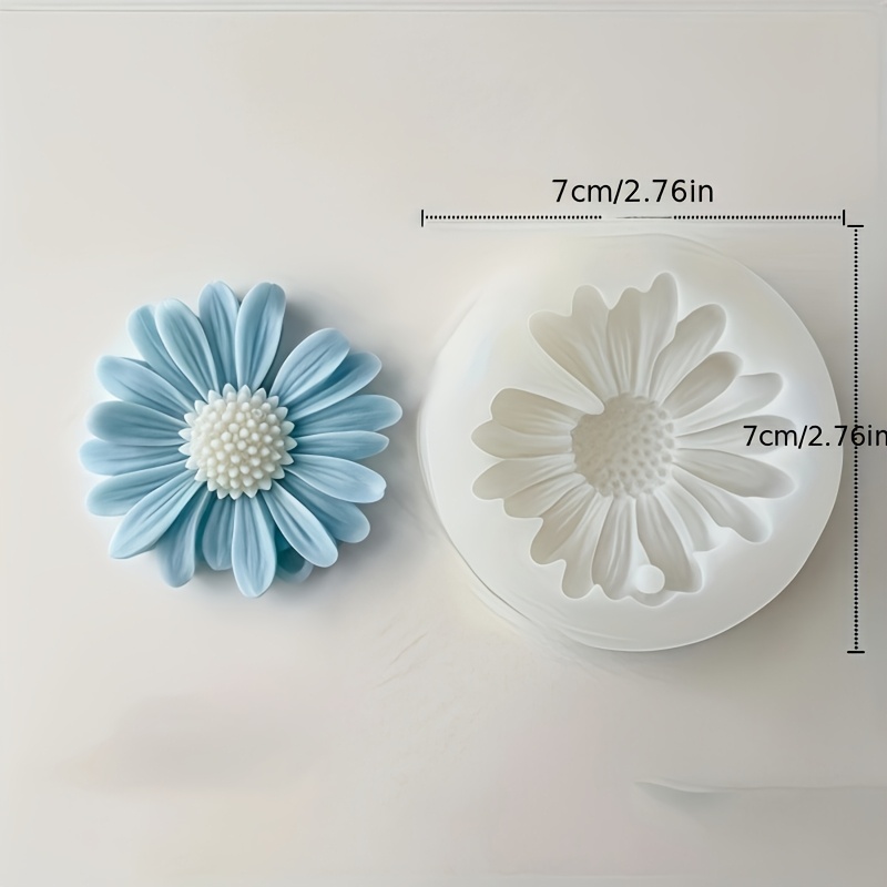 Image of Silicone Mold In Daisy Shape, Suitable For Scented Candles, Valentine's Day Decorations And Plaster Crafts - Flower Shaped Hand Tool 1pc