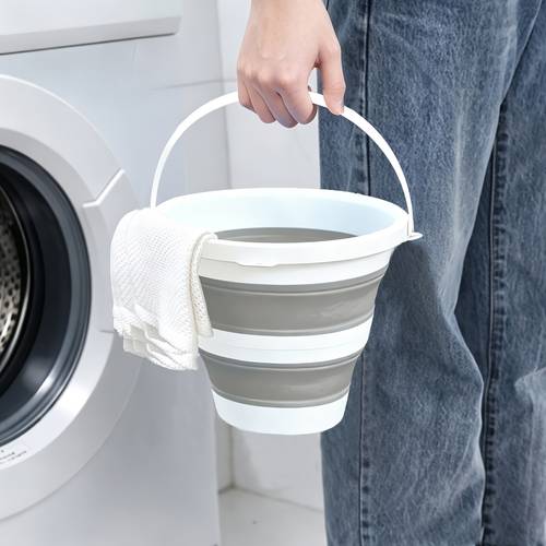 1pc folding bucket portable water bucket foldable car washing bucket outdoor camping fishing travel water bucket wash bucket easy to storage cleaning supplies household gadgets