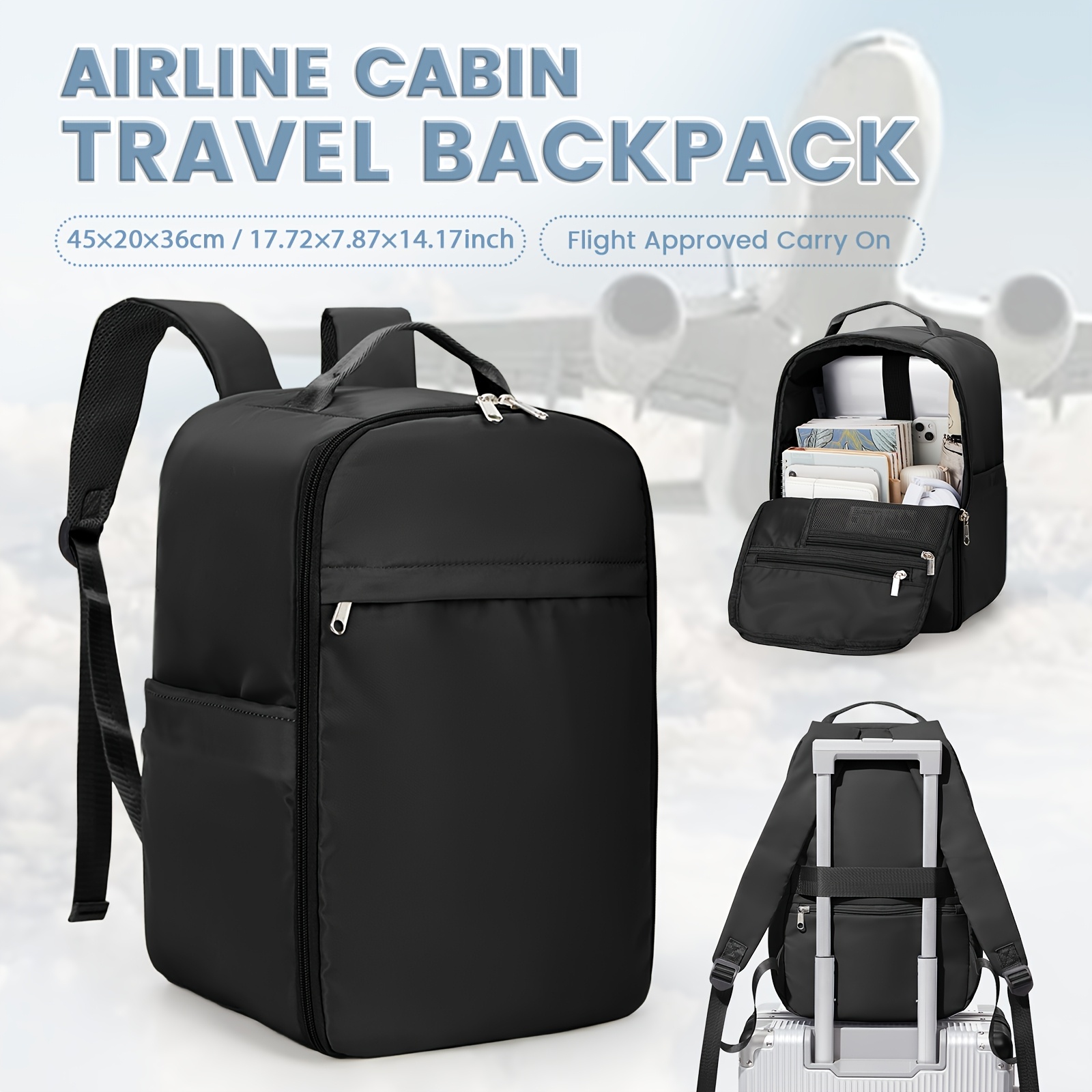 TEMU Women's Backpack, Ryanair New 40Ã30Ã20cm Size â Ideal For Aviation Use, Cabin Bags Under Seat 40*20*25cm, Travel Rucksack, Carry-on Luggage,