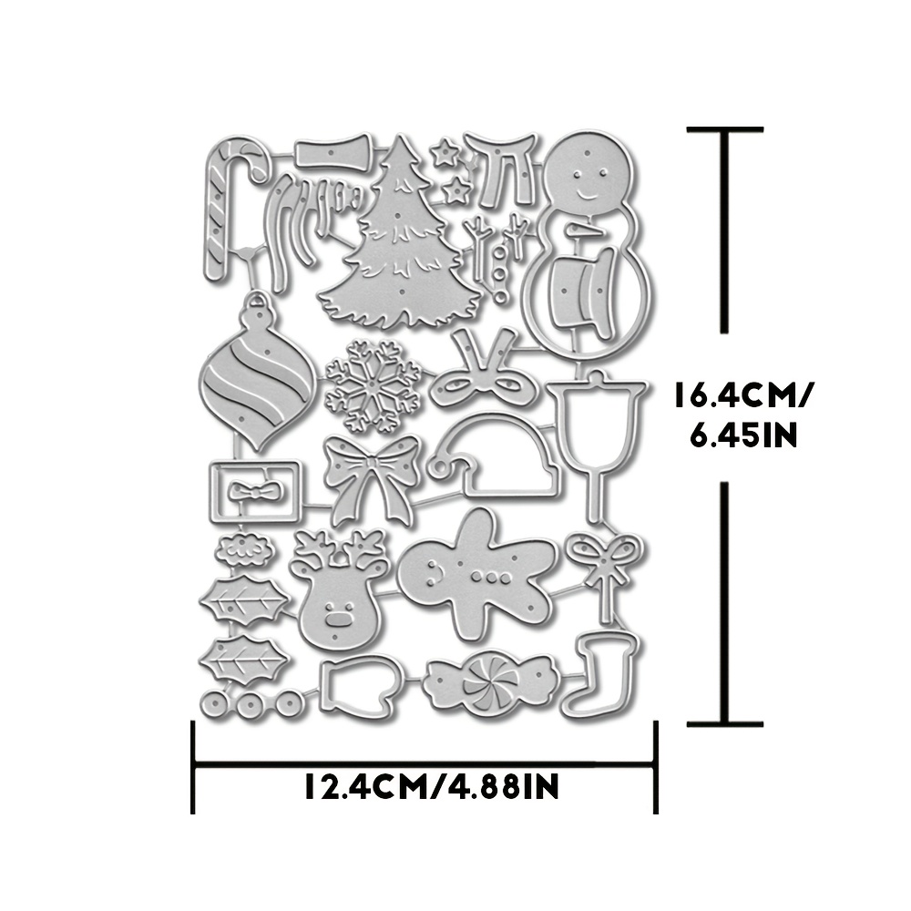 TEMU 1pc Christmas Collection Metal Cutting Mold, Suitable For Greeting Card Decoration, Diy Photo Album Embossing Template, Handmade Greeting Card