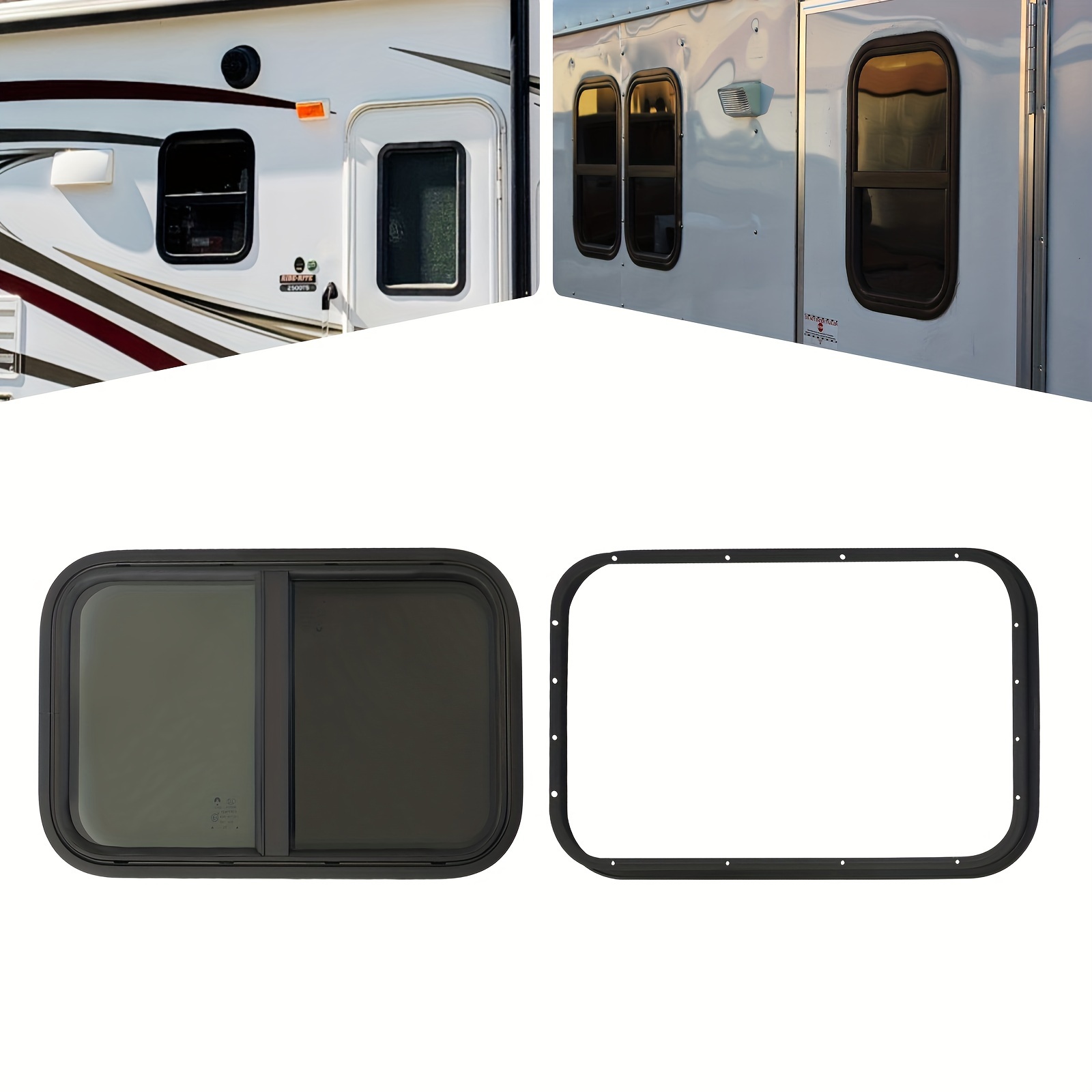 

15" Inch Width X 24" Inch Height, Rv Window, Tiny House Slider W/screen & Interior Camper Window Clamp Ring Included, Teardrop Replacement Trailer Window, By